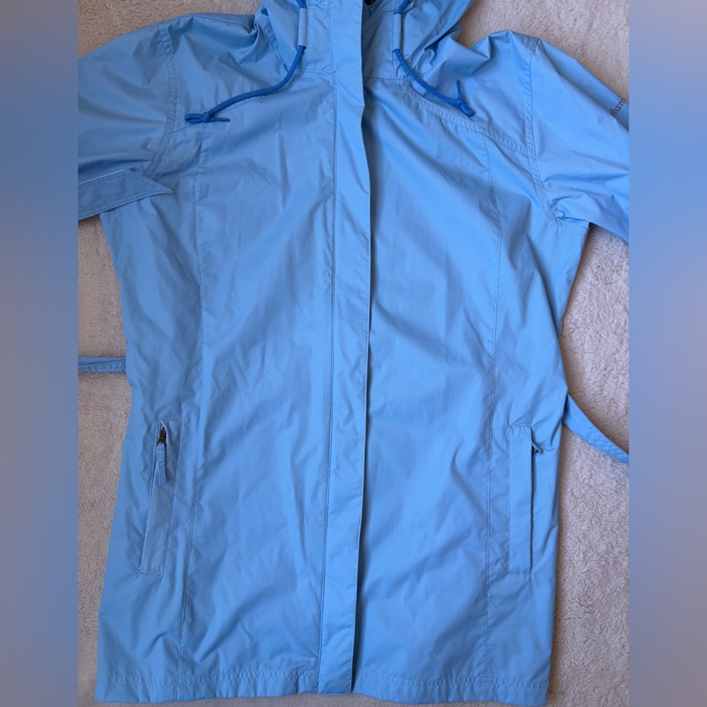Columbia Light Blue Women's Hooded Rain Jacket Size XL - Picture 6 of 12